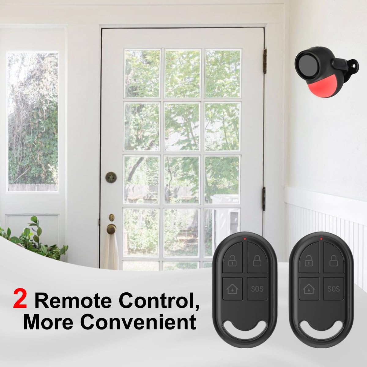 Detalle de Garage Shed Alarm with Remote (2 Remotes) – 125dB, 328ft Range, Battery Powered