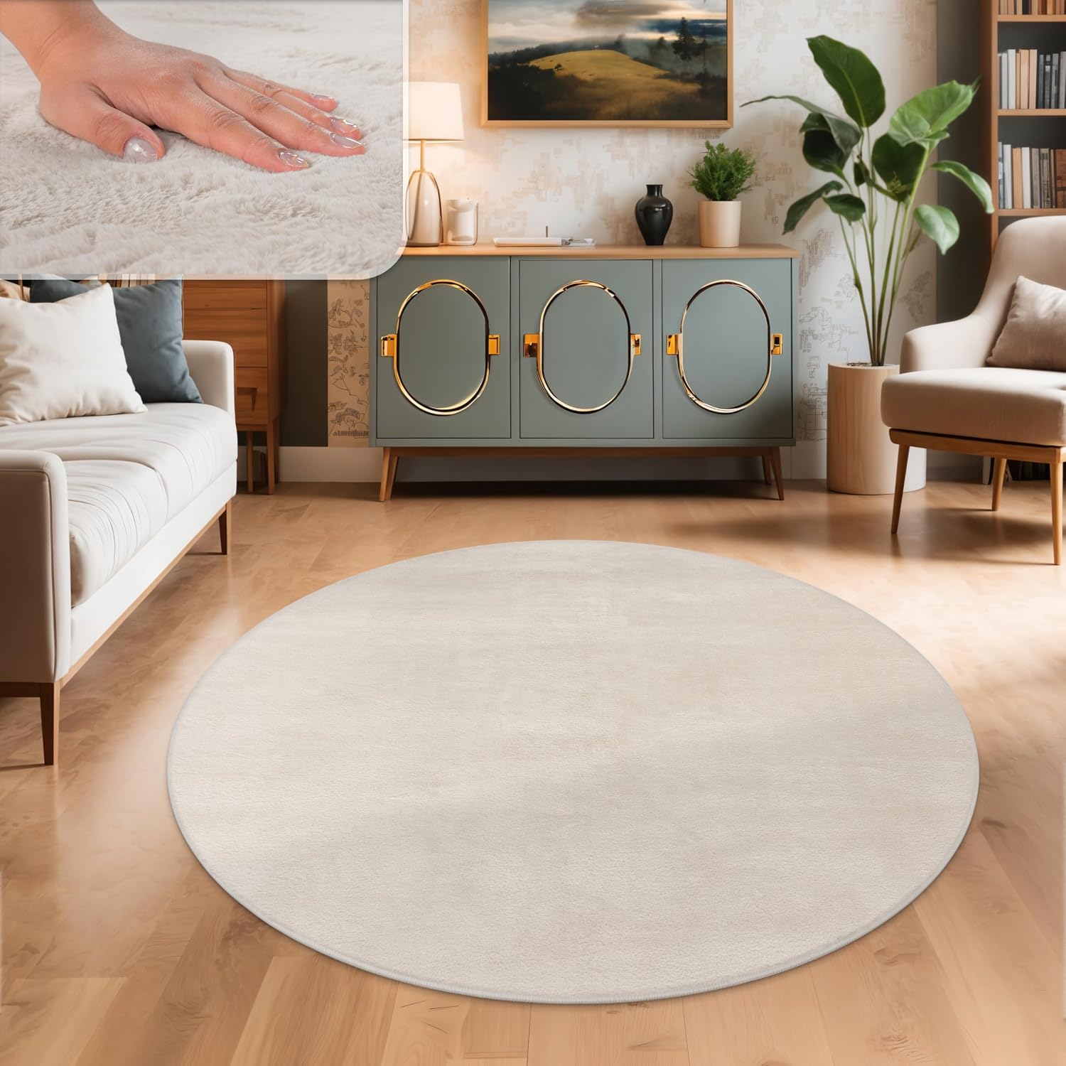 Detalle de Paco Home Teppich Ø 100 cm Grau