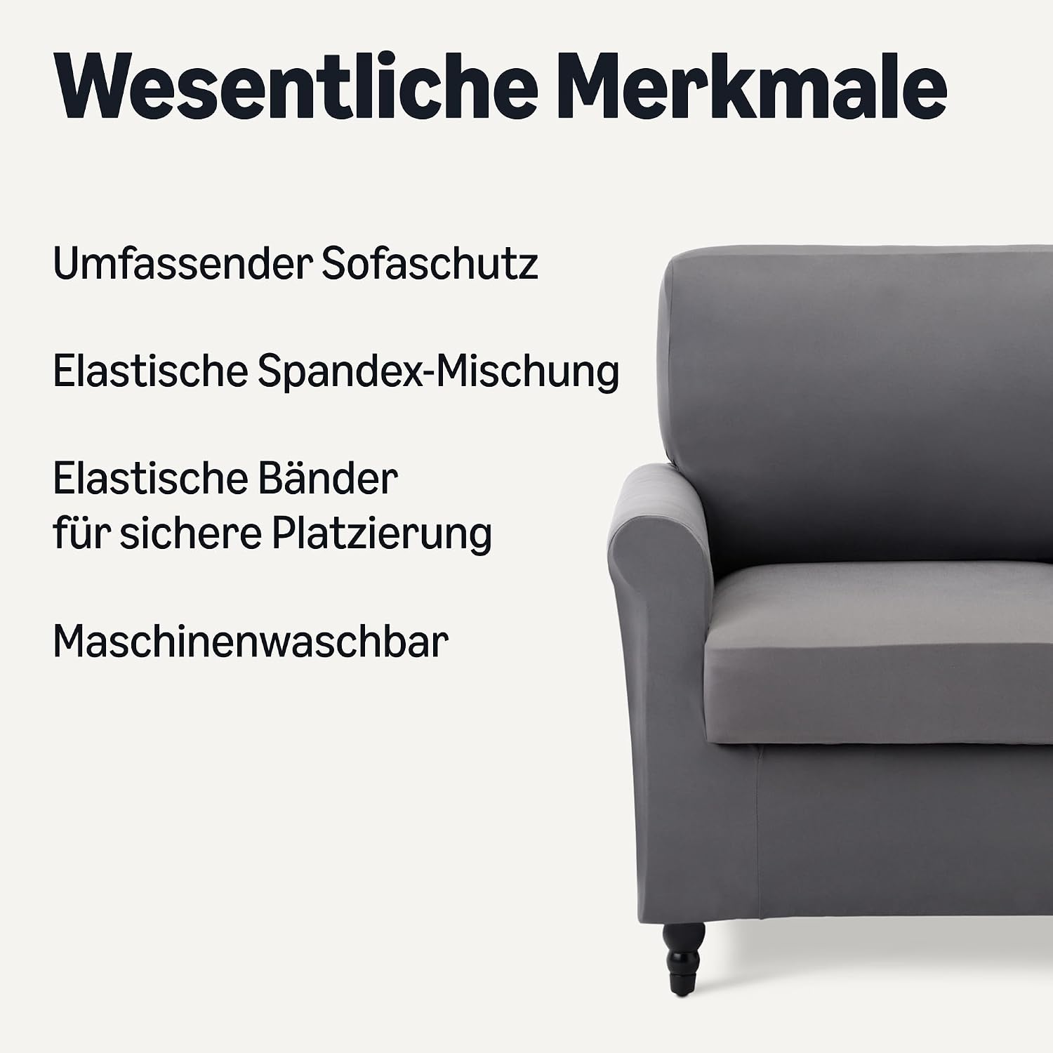 Detalle 2 de Amazon Basics Hochelastischer Sesselbezug 79â119 cm đ