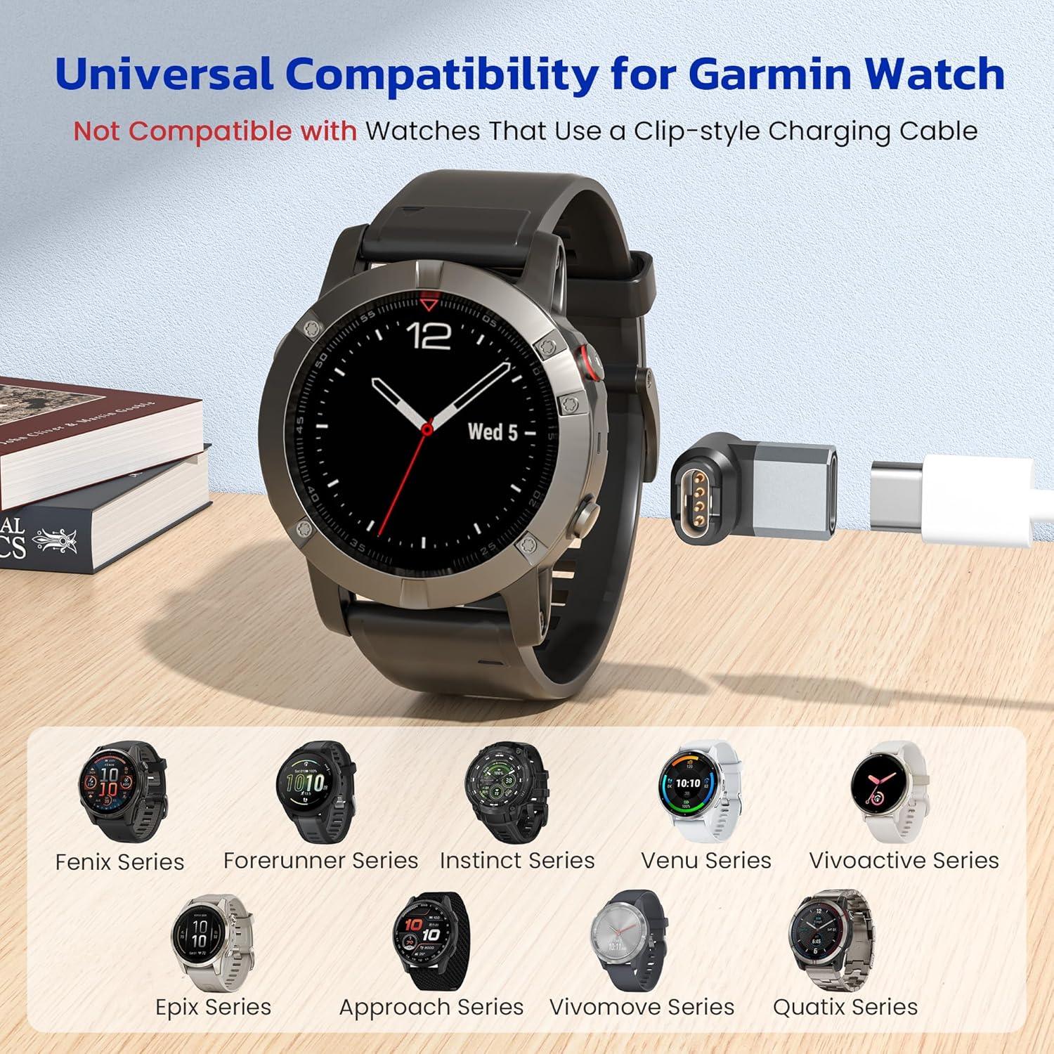Thumbnail 5 de RUXELY USB-C to Garmin Watch Charger Adapter 4-Pack: Convert Any USB-C Cable for Garmin Devices