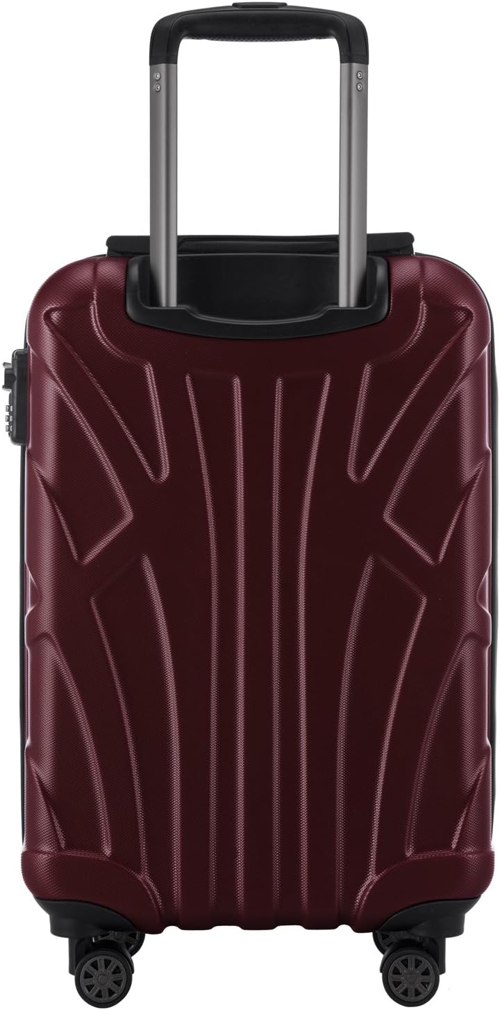 Detalle de SUITLINE Trolley Cabine Extensible en ABS 100% – Valise rigide avec compartiment pour ordinateur portable (55 cm, 38 L, Burgund)