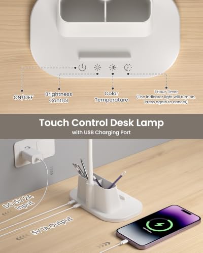 Detalle 1 de Ylatoial flexo LED de doble cabezal, 25 modos y brazo giratorio 360°, 47 cm
