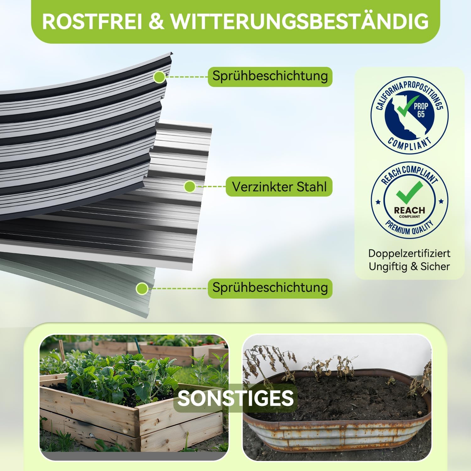 Thumbnail 4 de Ohuhu Hochbeet 180x90x60 cm Stahlblech