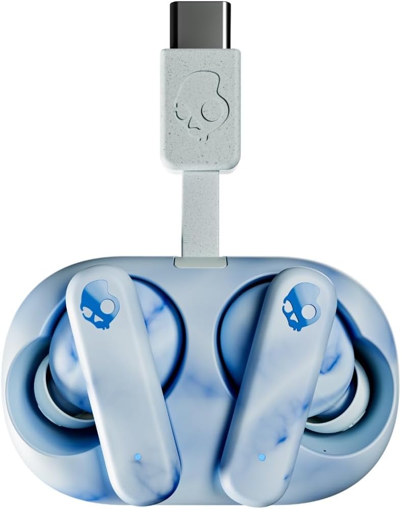 Thumbnail 3 de Skullcandy EcoBuds Sustainable Wireless Earbuds (Glacier) with battery-free charging case