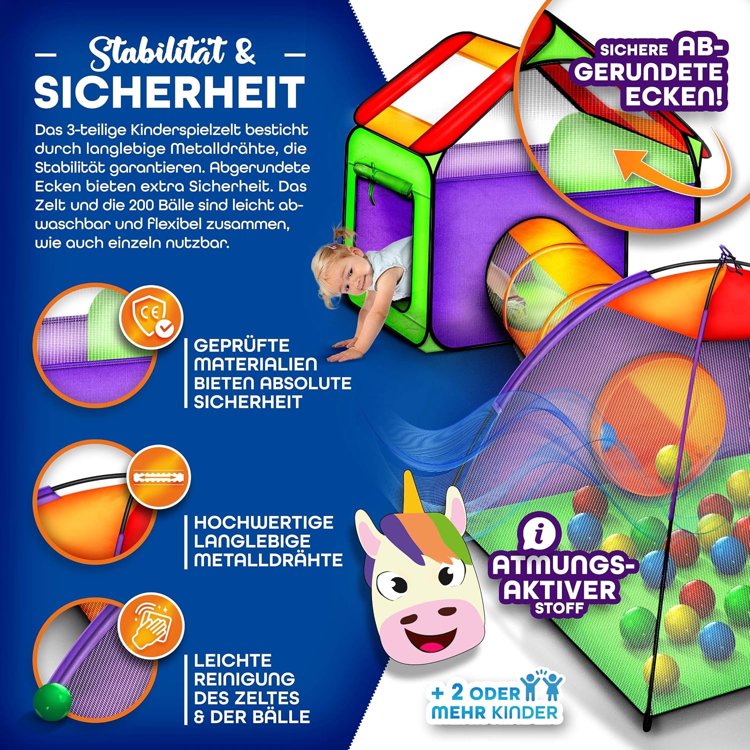 Thumbnail 3 de KIDUKU KZ-002 speeltent met kruiptunnel, ballen en opbergtas