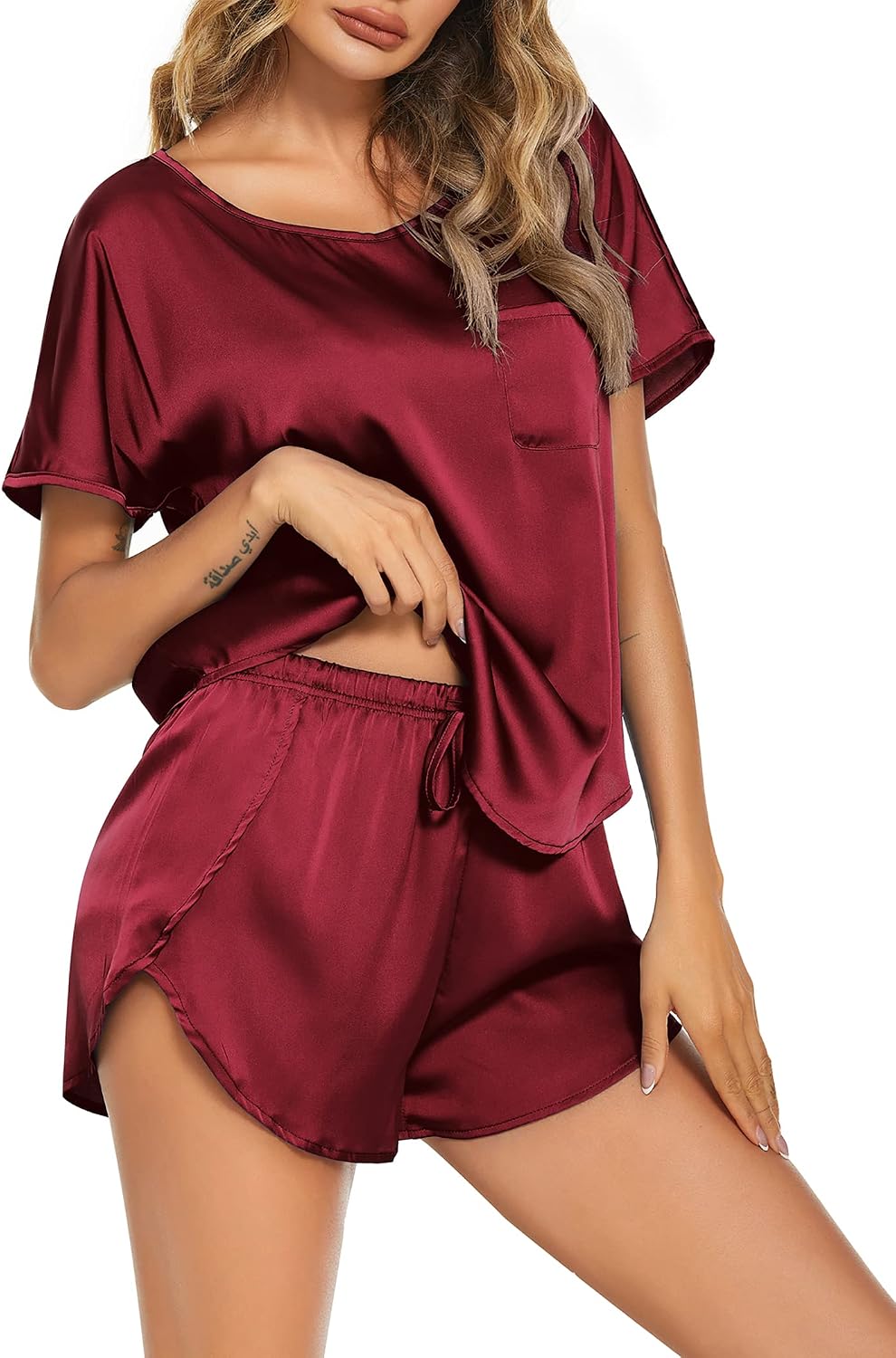 Detalle de Ekouaer Pigiama corto seta donna estivo