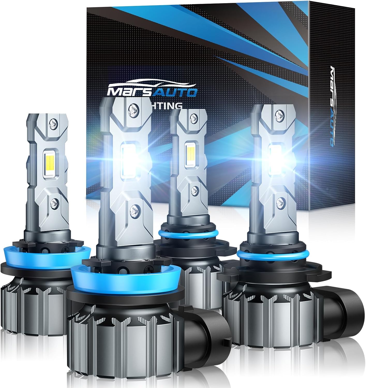 Detalle de Marsauto H11/9005 LED Headlight Bulbs, 6000K Cool White, 4-Pack