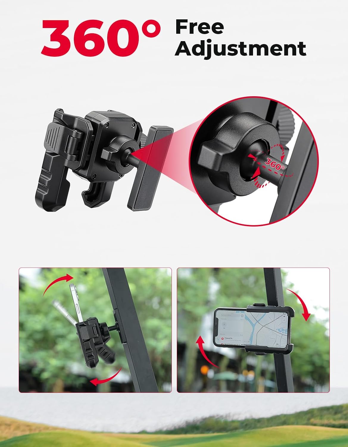 Thumbnail 2 de KEMIMOTO Golf Cart Handyhalterung – 360° drehbar mit Stoßdämpfung und magnetischer Befestigung
