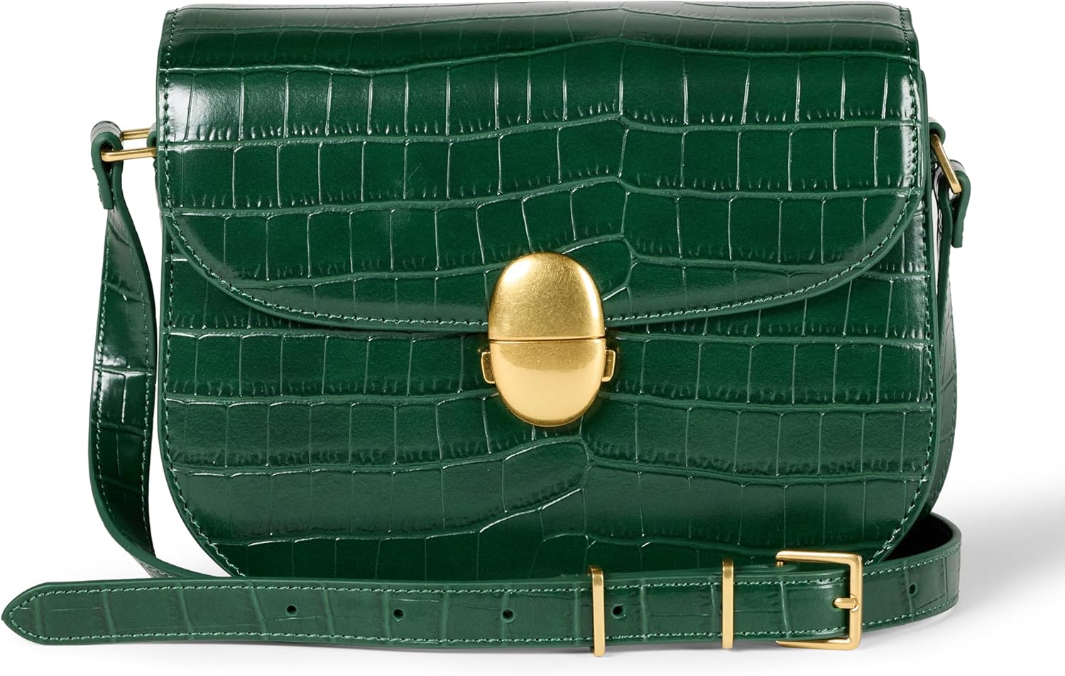 Detalle de Amazon Essentials Women's Vegan Leather Crossbody Flap Bag with Adjustable Strap