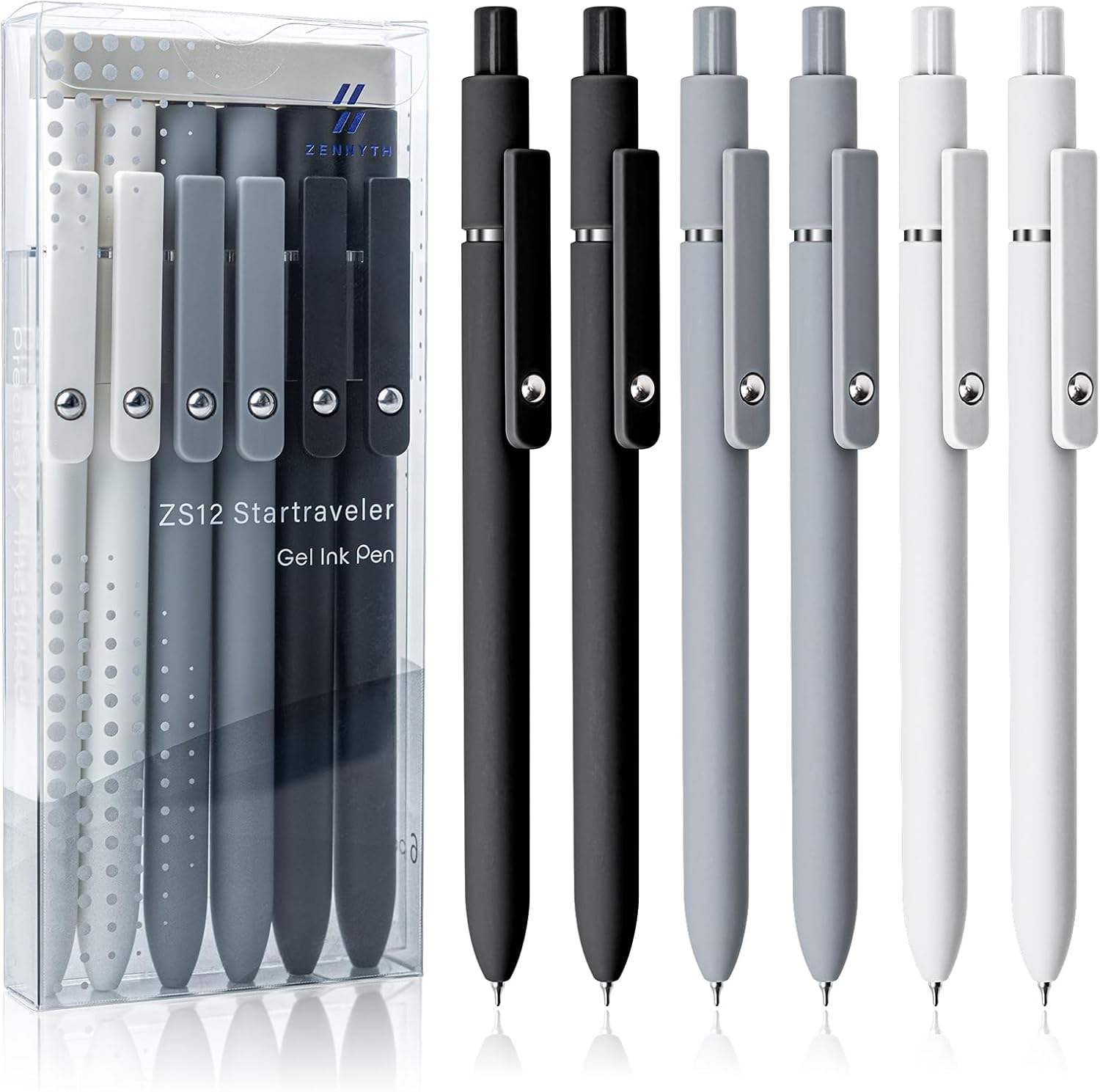 Detalle de UIXJODO 0.5mm Retractable Gel Pens, 6-Pack with Black Ink and Soft Grips