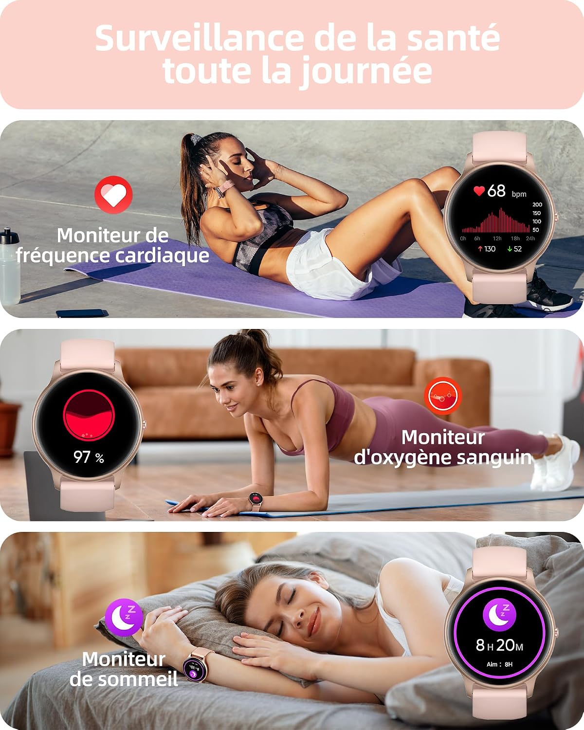 Thumbnail 4 de Parsonver SPROD1 Montre connectée 1,32 pouces