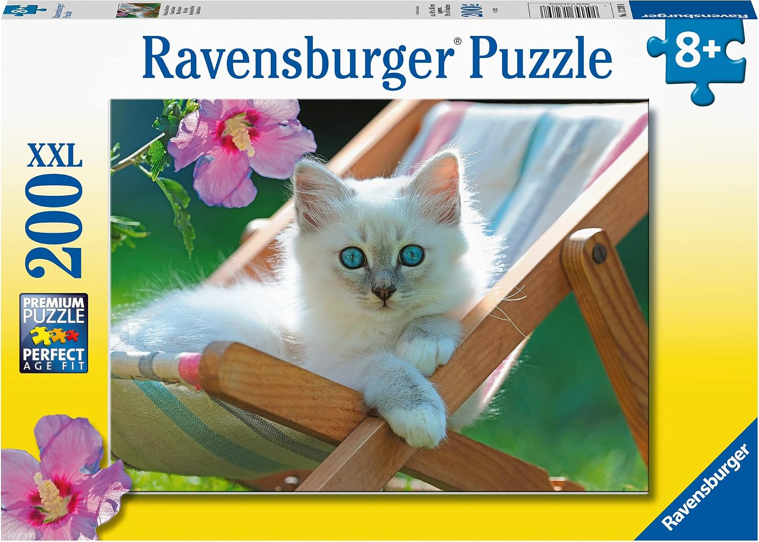 Detalle de Ravensburger 13289 8 XXL-kinderpuzzel met 200 stukjes, eenhoorn en witte kat
