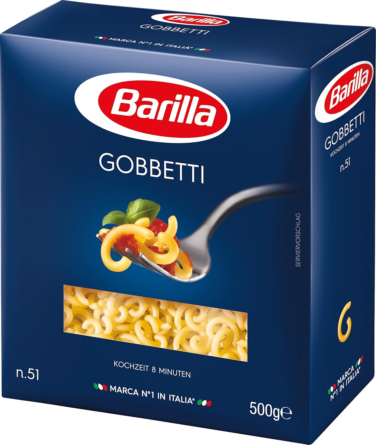 Detalle 2 de Barilla Gobbetti n.51 aus Hartweizen – 6 x 500 g, al dente in 8 Minuten