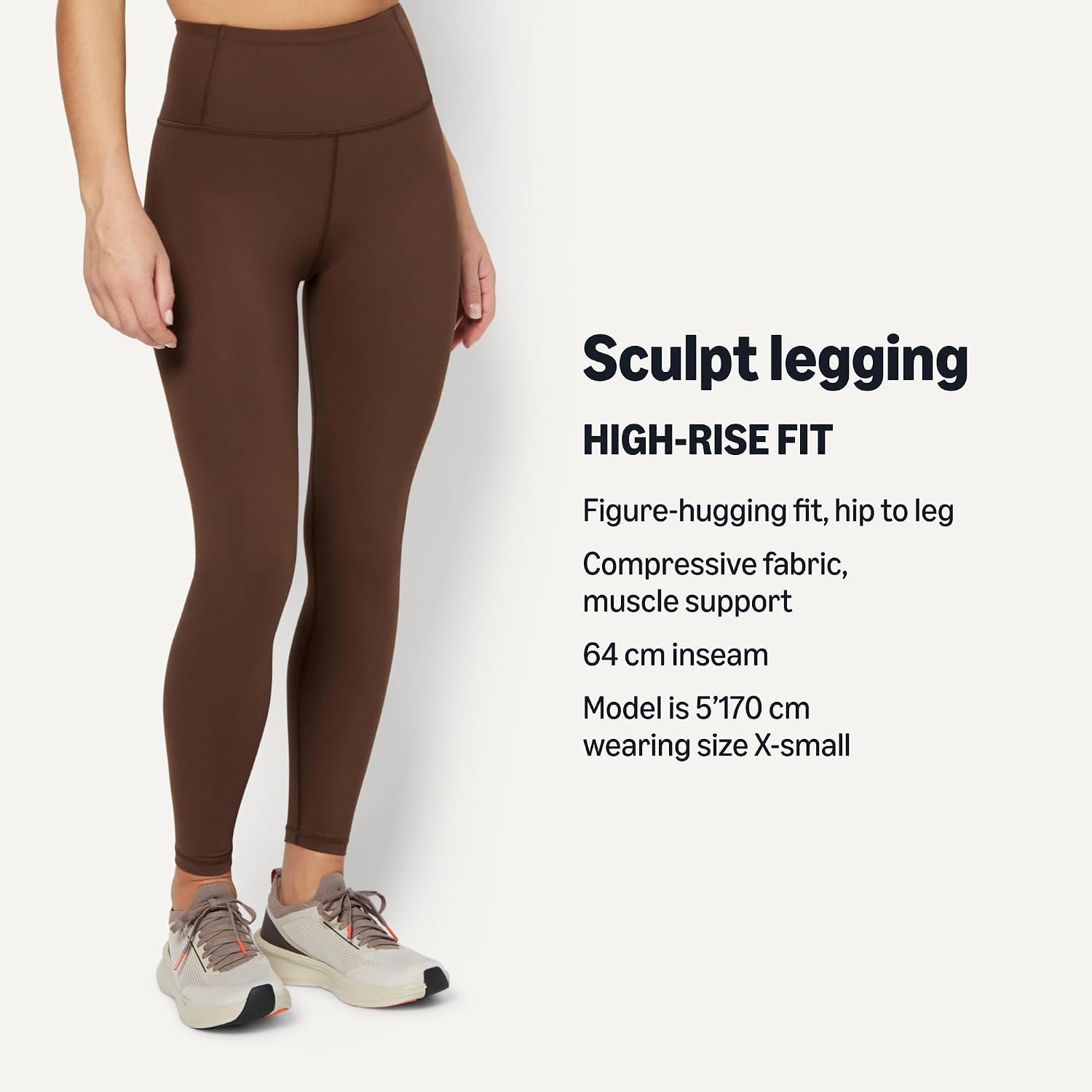 Detalle de Amazon Essentials Women's Power Sculpt High-Rise 7/8 Leggings with 25” Inseam