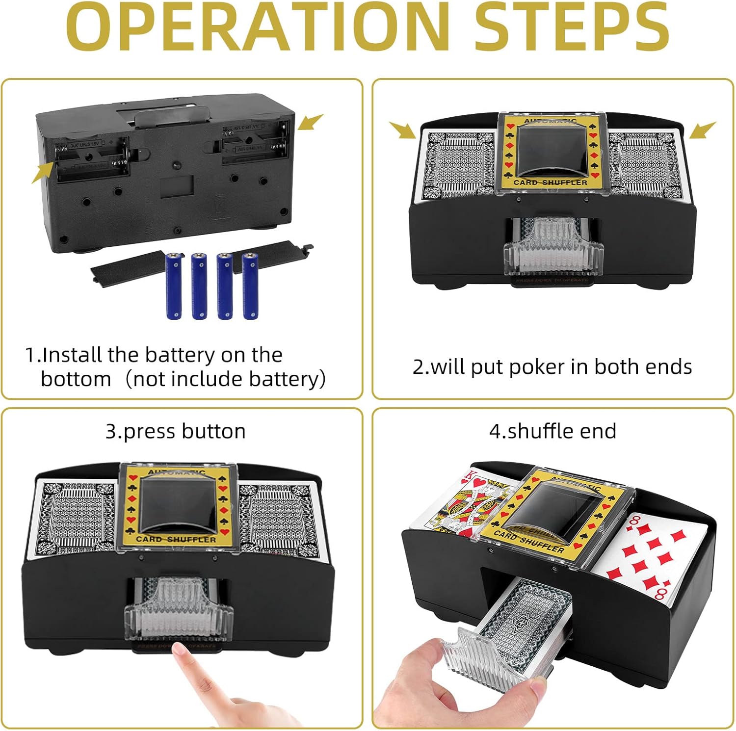 Detalle de ZONJIE Automatic Card Shuffler 2-deck 🎲