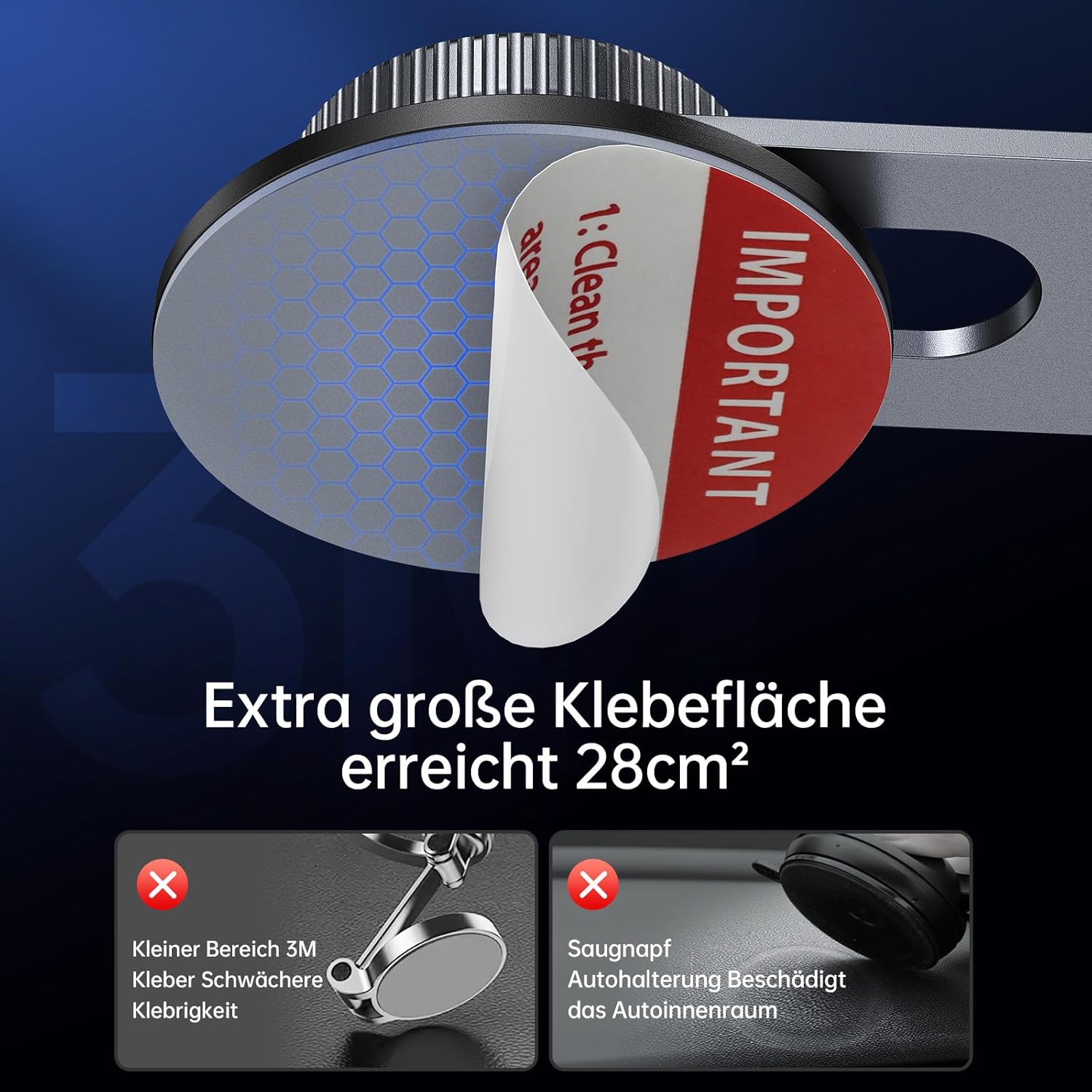 Detalle de SYNCWIRE MagSafe Handyhalterung fürs Auto mit Magnet und 3M-VHB-Klebefläche (für iPhone 13–17 und weitere Geräte)