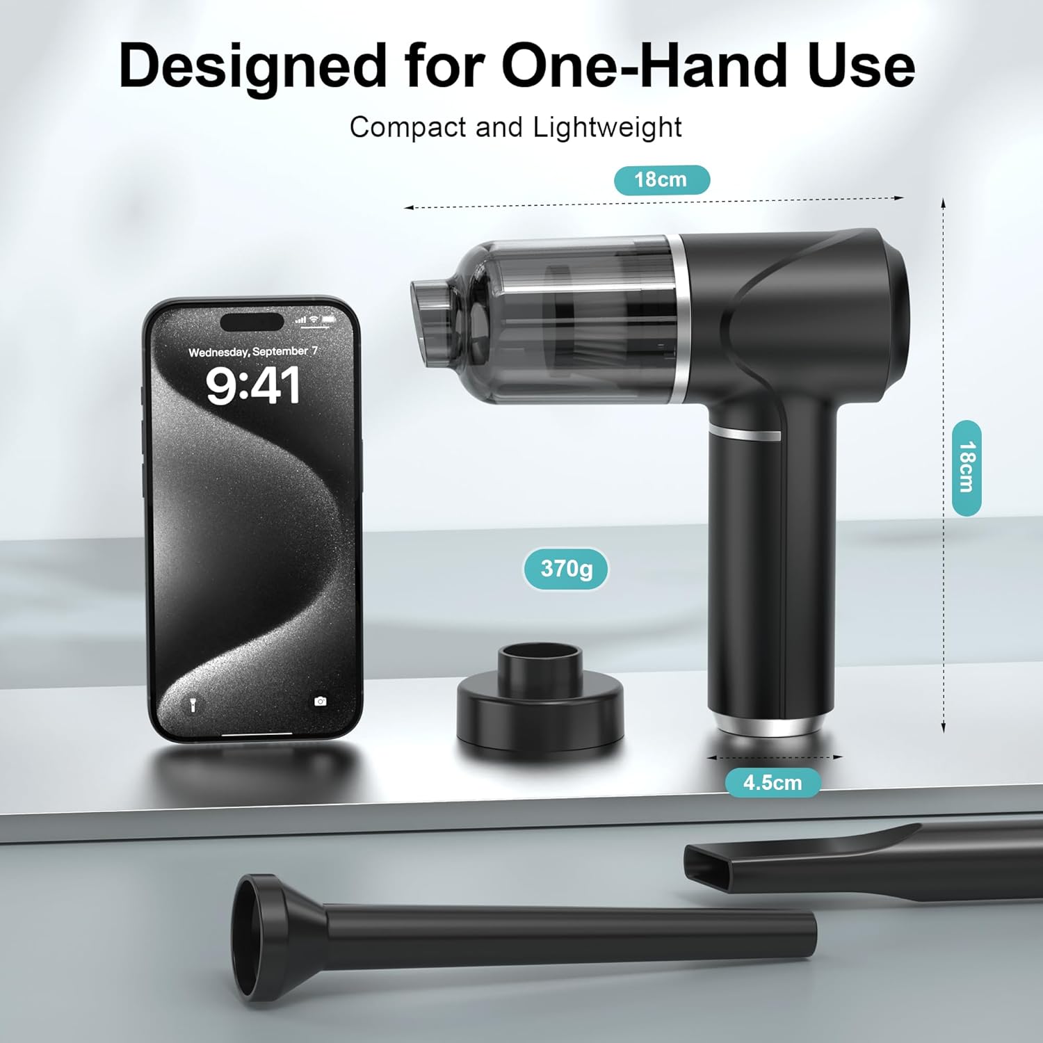 Detalle de Piarhlie Handstaubsauger Akku Kabellos 30kPa – Kompakter 4-in-1 Mini-Staubsauger für Auto, Büro und Zuhause