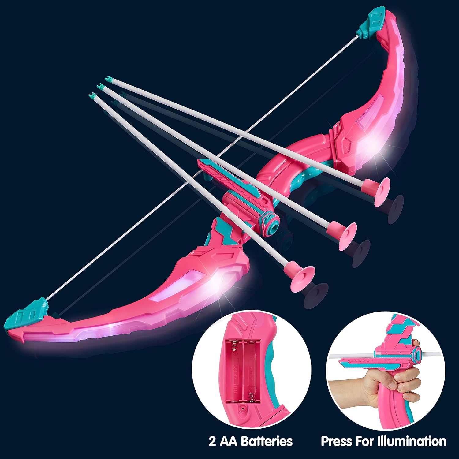 Thumbnail 1 de JOYIN Pink Bow and Arrow Set for Girls with LED Light-Up Bow