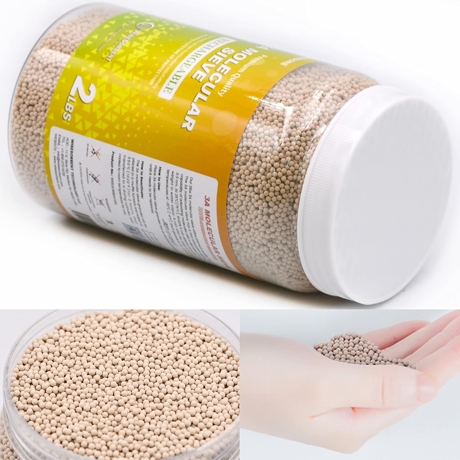 Detalle de WiseSorb 3A モレキュラーシーブ乾燥剤ビーズ 900g 再利用可能