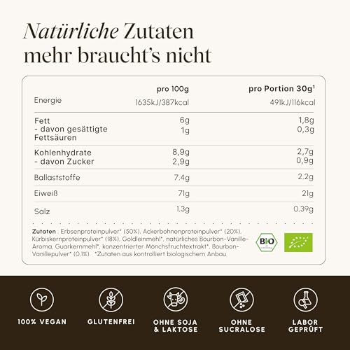 Thumbnail 6 de VETAIN Vegan Protein Set – 3x Proteinpulver in Vanille, Kakao und Iced Coffee (21 g Protein) inkl. Edelstahl-Shaker