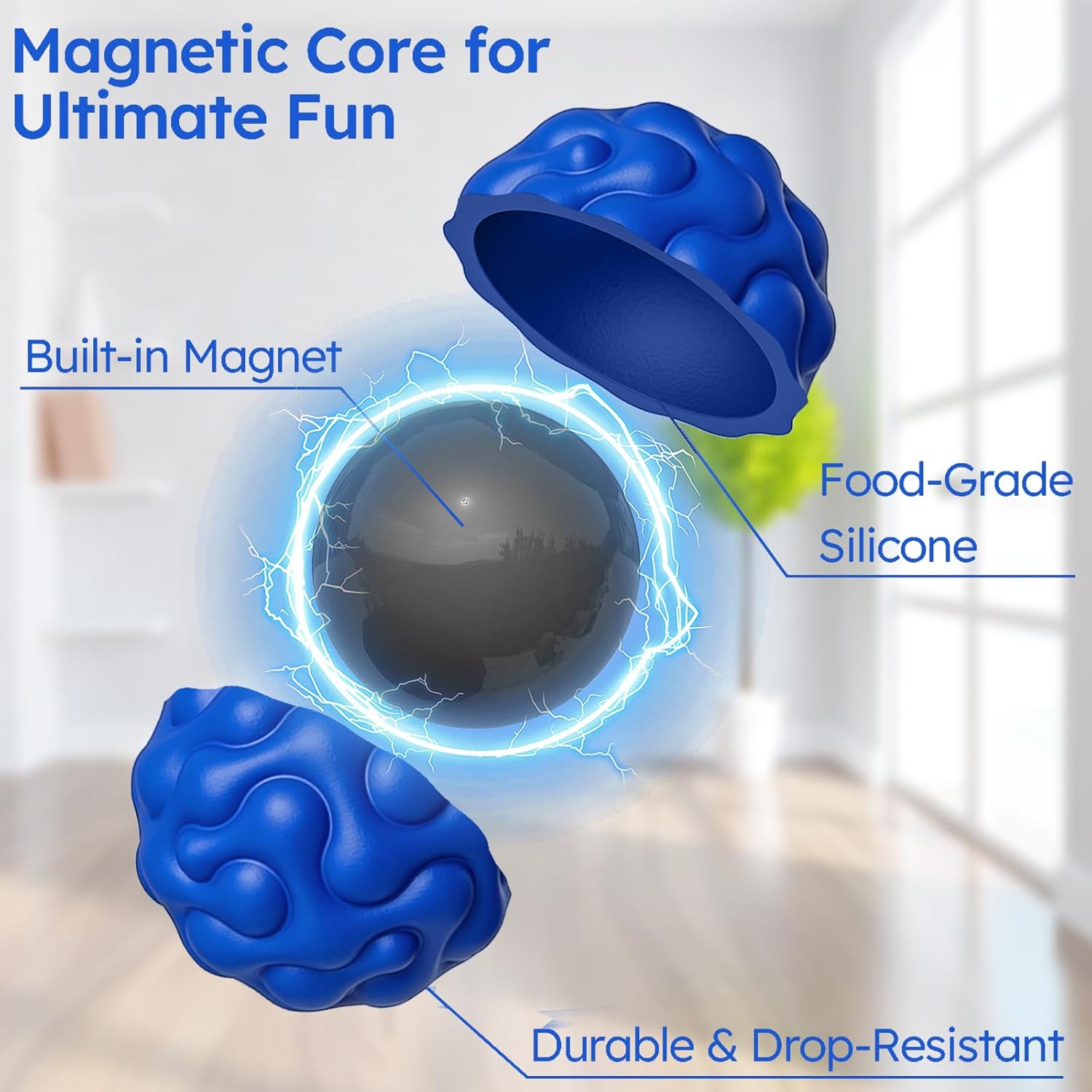 Thumbnail 3 de Silicone Magnetic Balls: 6‑Piece Fidget Set for Quiet Stress Relief and Focus