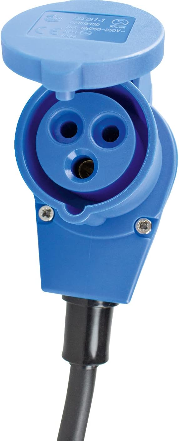 Detalle 2 de as - Schwabe CEE Winkelkupplung Camping Kupplung 230 V, 16 A, 3-polig, IP44, schutzkontaktsteckdose, blau (60474)