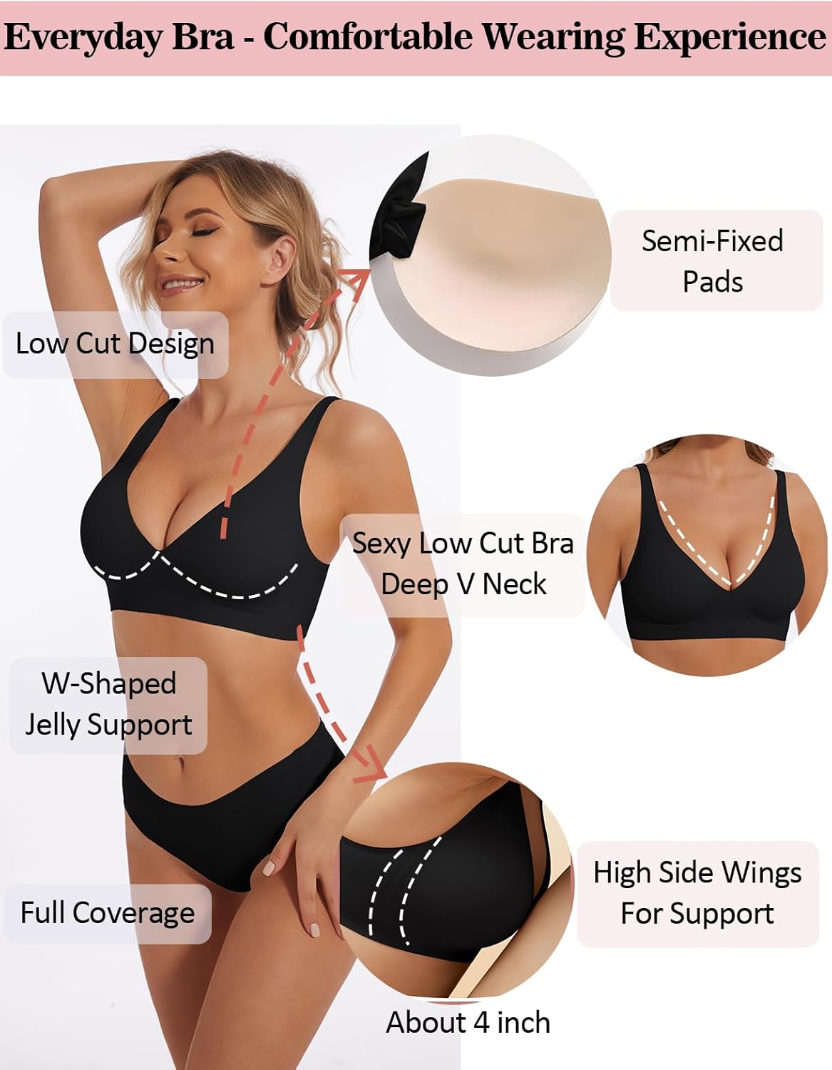 Thumbnail 1 de BOUFOR Deep V Push Up Bralette