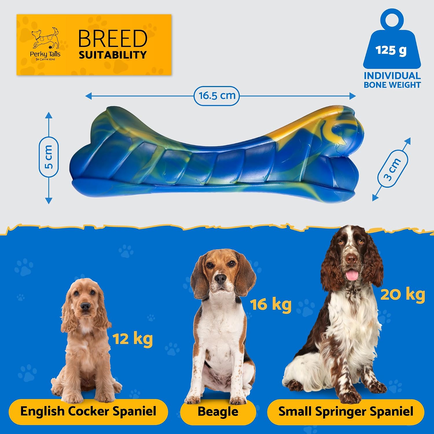 Thumbnail 5 de Perky Tails Almost Indestructible Dog Toys (16.5cm) – Bacon Flavour Hard Nylon Chew Toy, 2-Pack