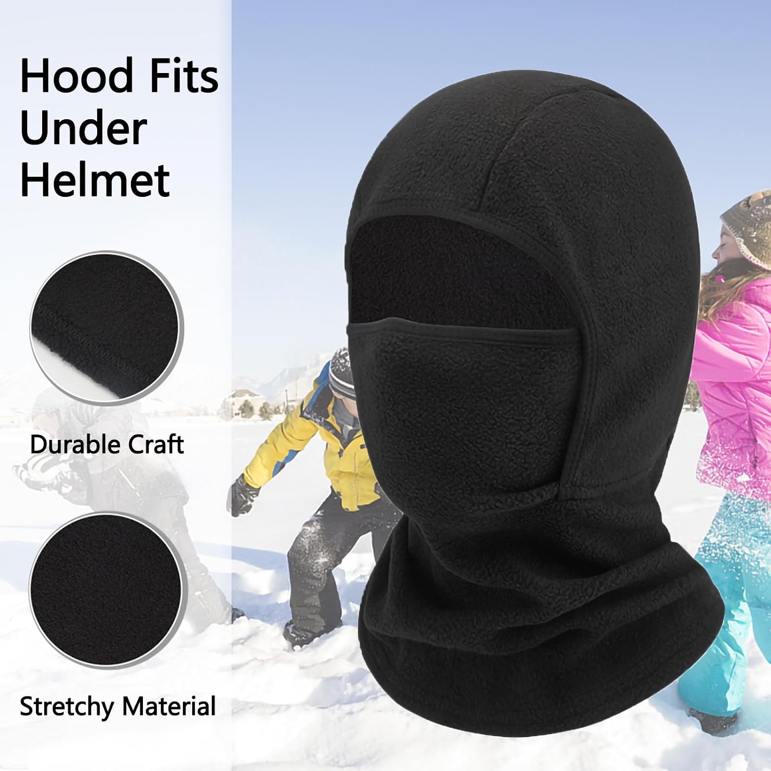 Detalle de Irzaki Kids Balaclava Winter Sturmhaube für Kinder (4–13 Jahre) – winddichte Ski-Maske aus Polarfleece