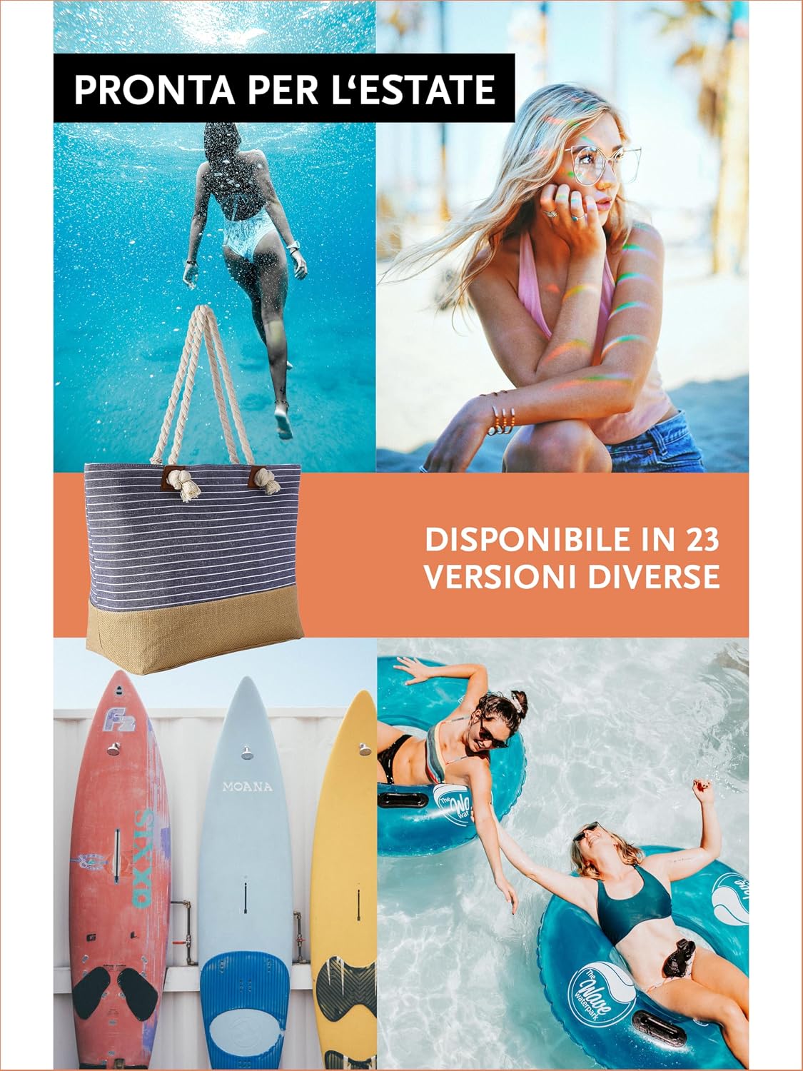 Thumbnail 4 de DonDon Grande borsa da spiaggia idrorepellente 18 cm