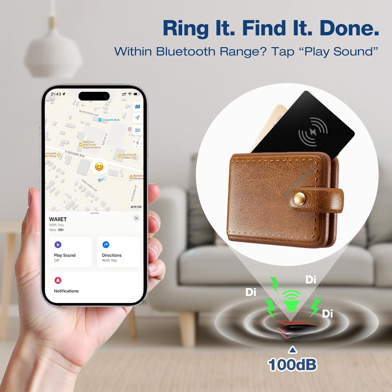 Detalle de Apple AirTag Wallet Tracker Card 0.06in slim