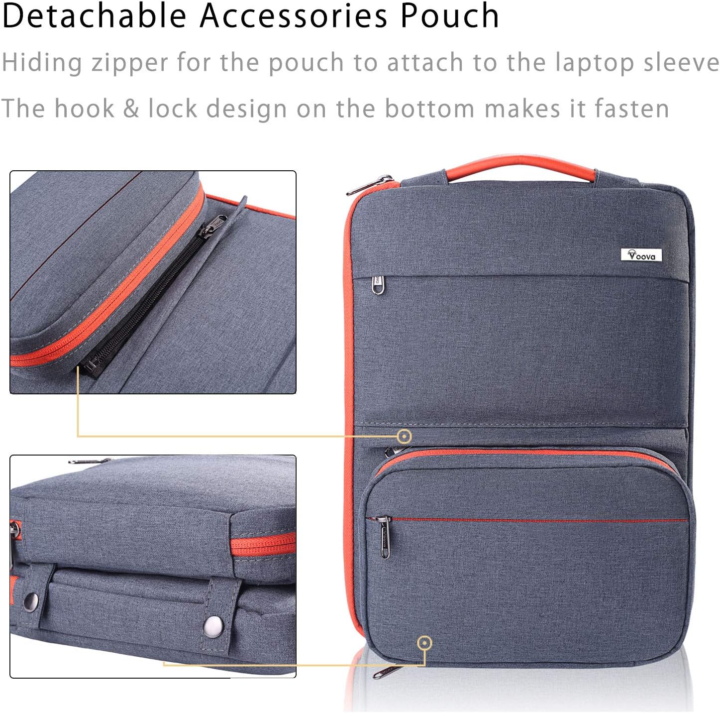 Thumbnail 3 de Voova Laptop Sleeve Case 13–14 Inch with Detachable Accessories Pouch