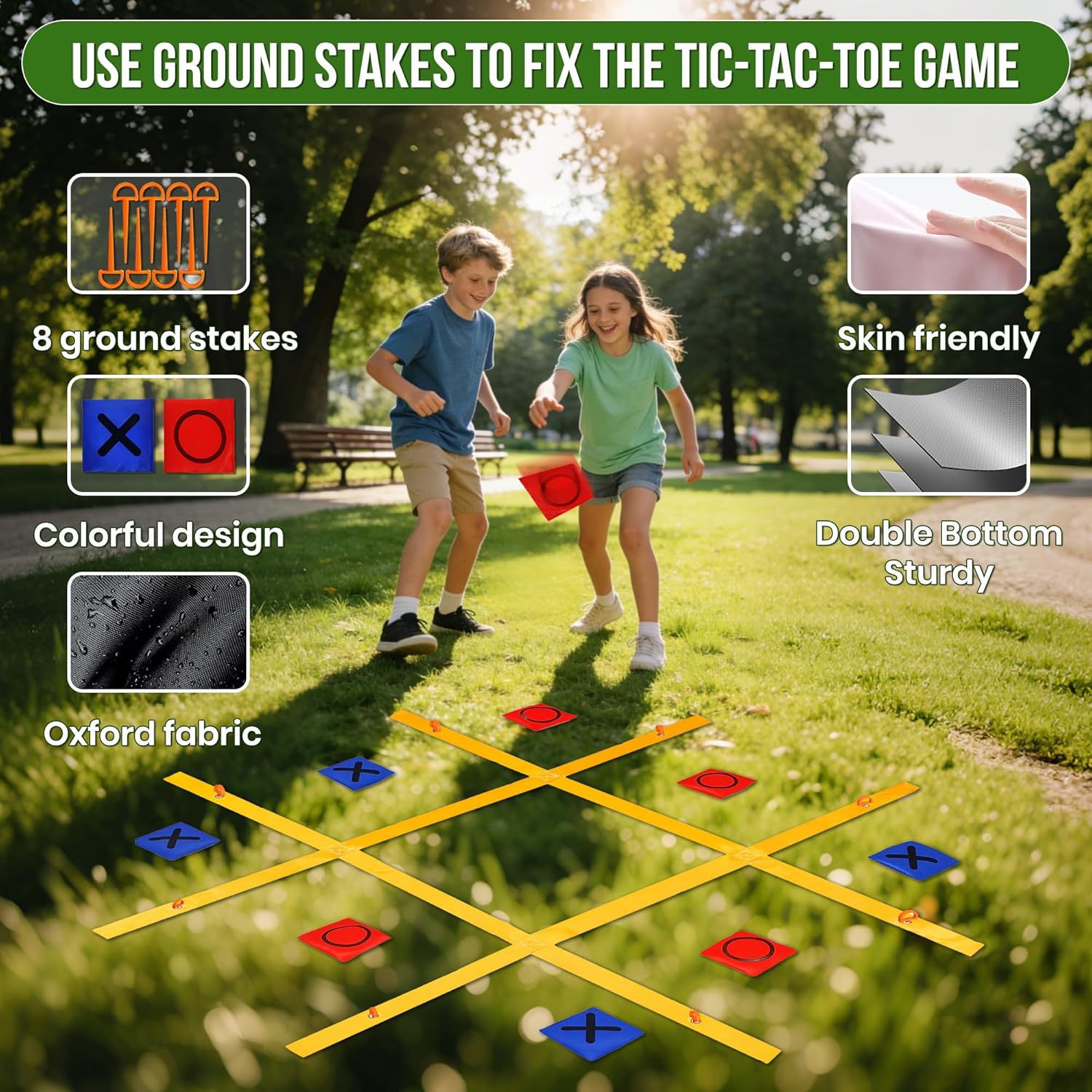 Thumbnail 2 de 4-In-1 Outdoor Games Set for Kids & Adults — 39-Piece Yard Games Kit (sack race, bean bags, egg-and-spoon, three-legged bands)