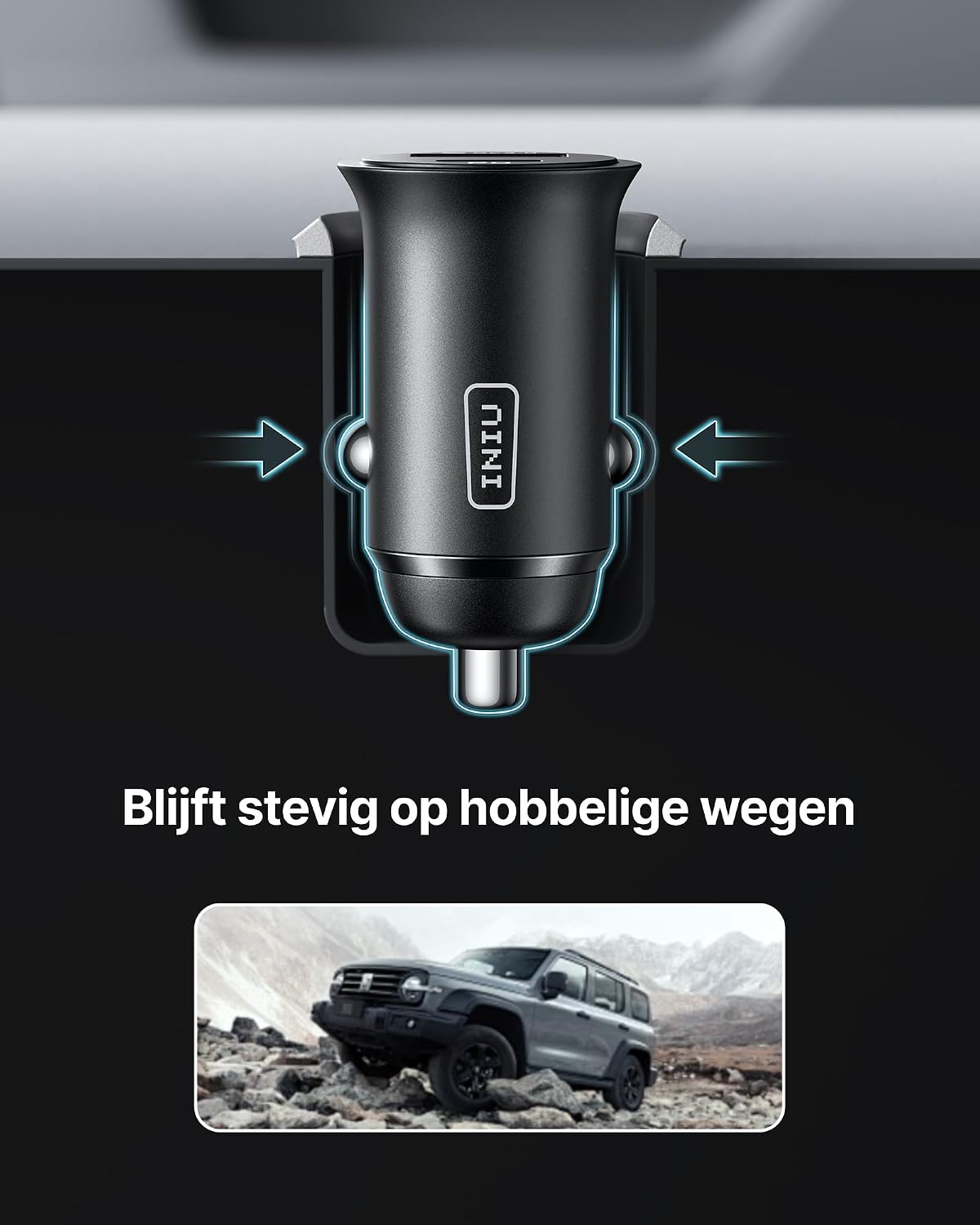Thumbnail 5 de INIU 60W autolader met USB-C- en USB-A-poort van maximaal 30W