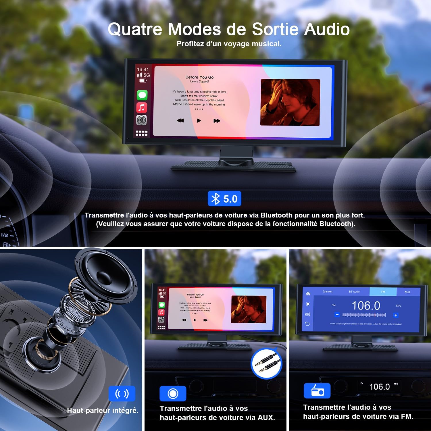 Detalle 2 de Avylet 9,26'' CarPlay sans Fil avec Caméra de Recul — Écran tactile portable et navigation GPS