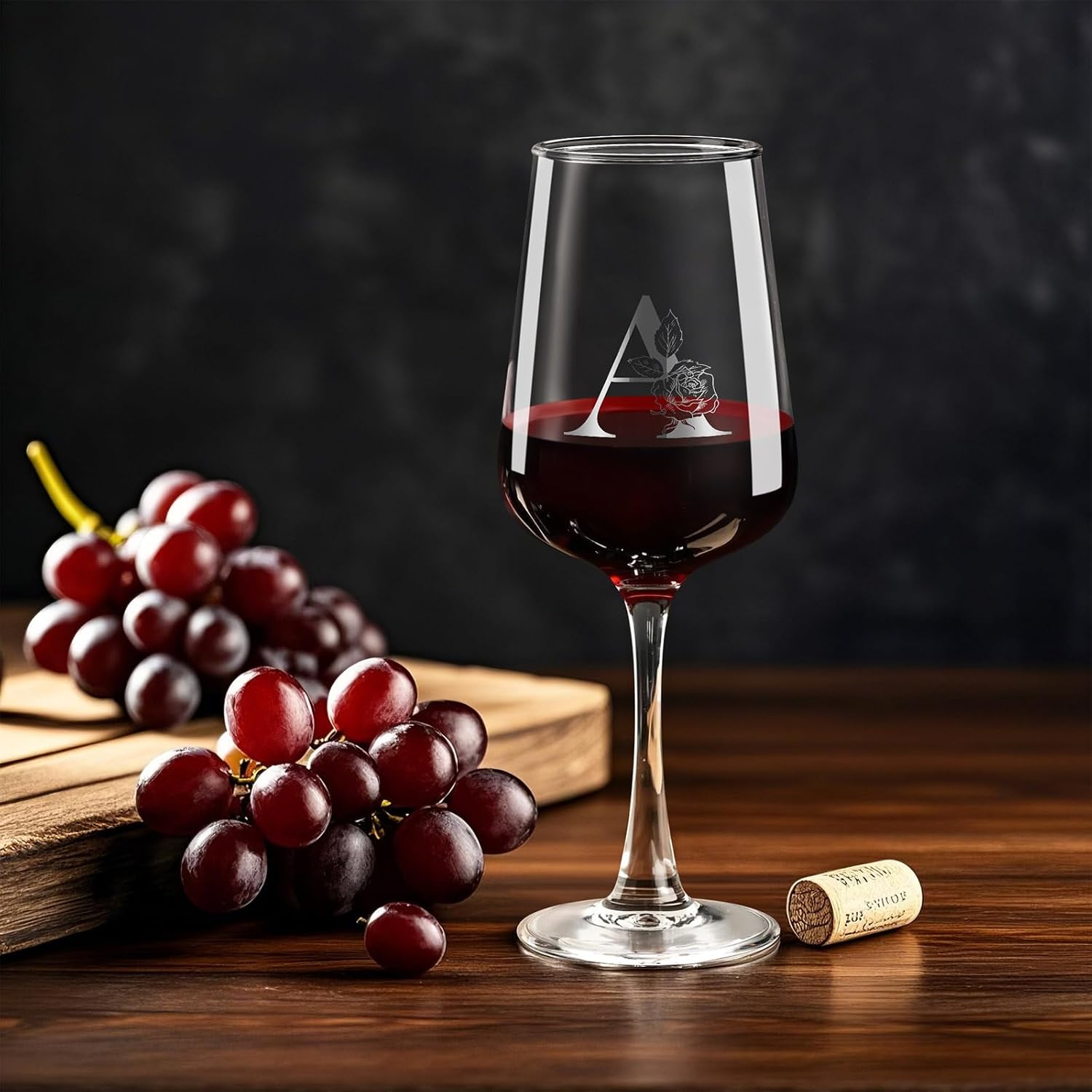 Thumbnail 5 de Personalized Initial Wine Glass Gift Set for Mothers, Grandmothers, Wives, and Daughters