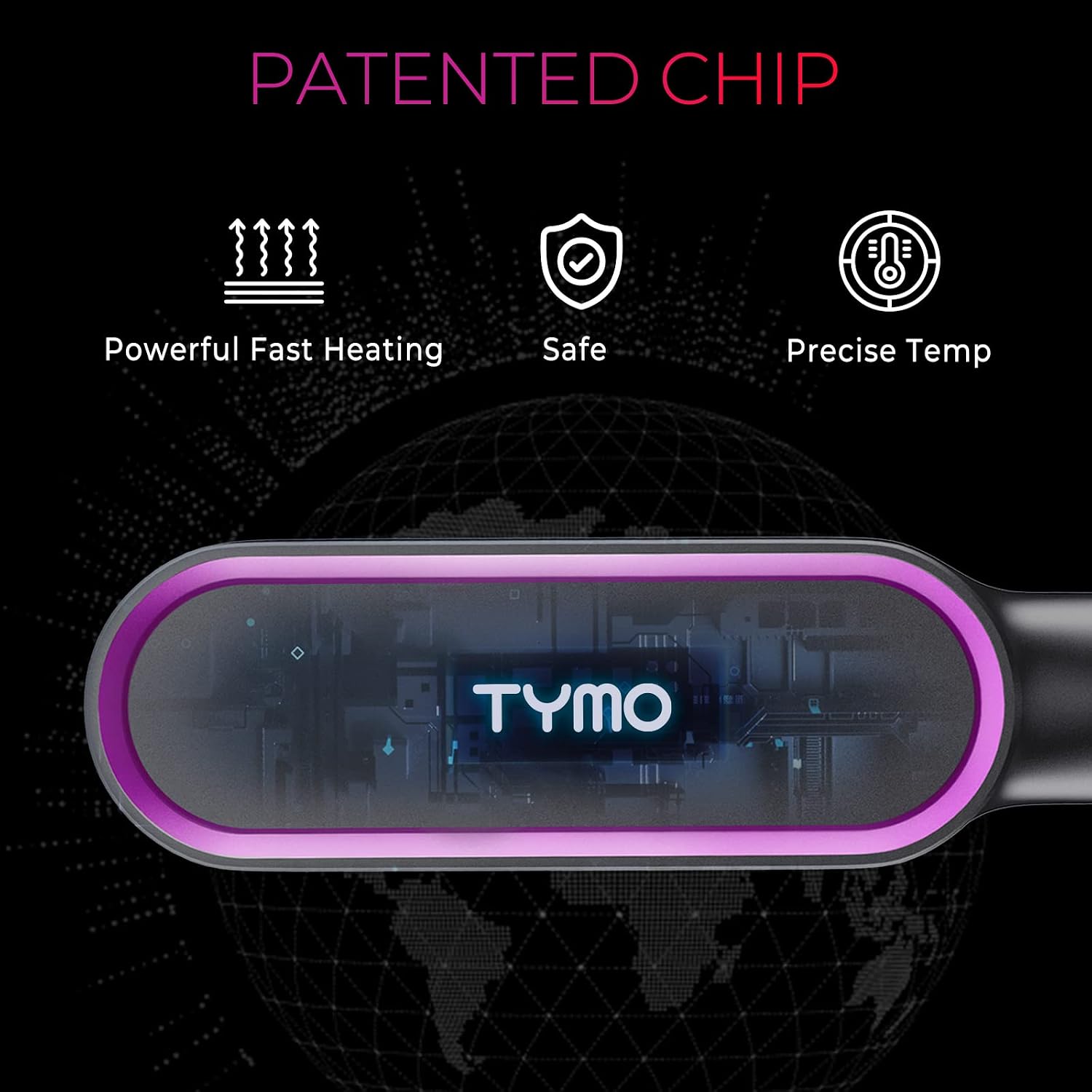 Detalle 2 de TYMO HC100 RING Hair Straightening Brush, 5 Heat Settings, Dual Voltage