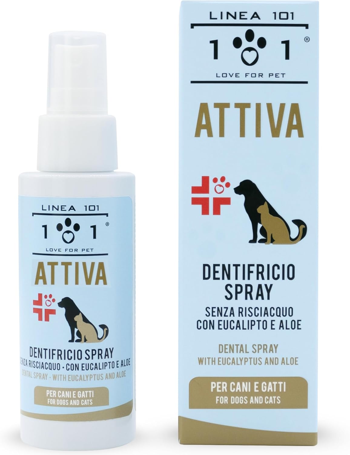 Linee 101 Dentifricio Spray per Cani con Aloe, Menta ed Eucalipto – Igiene orale pratica e naturale
