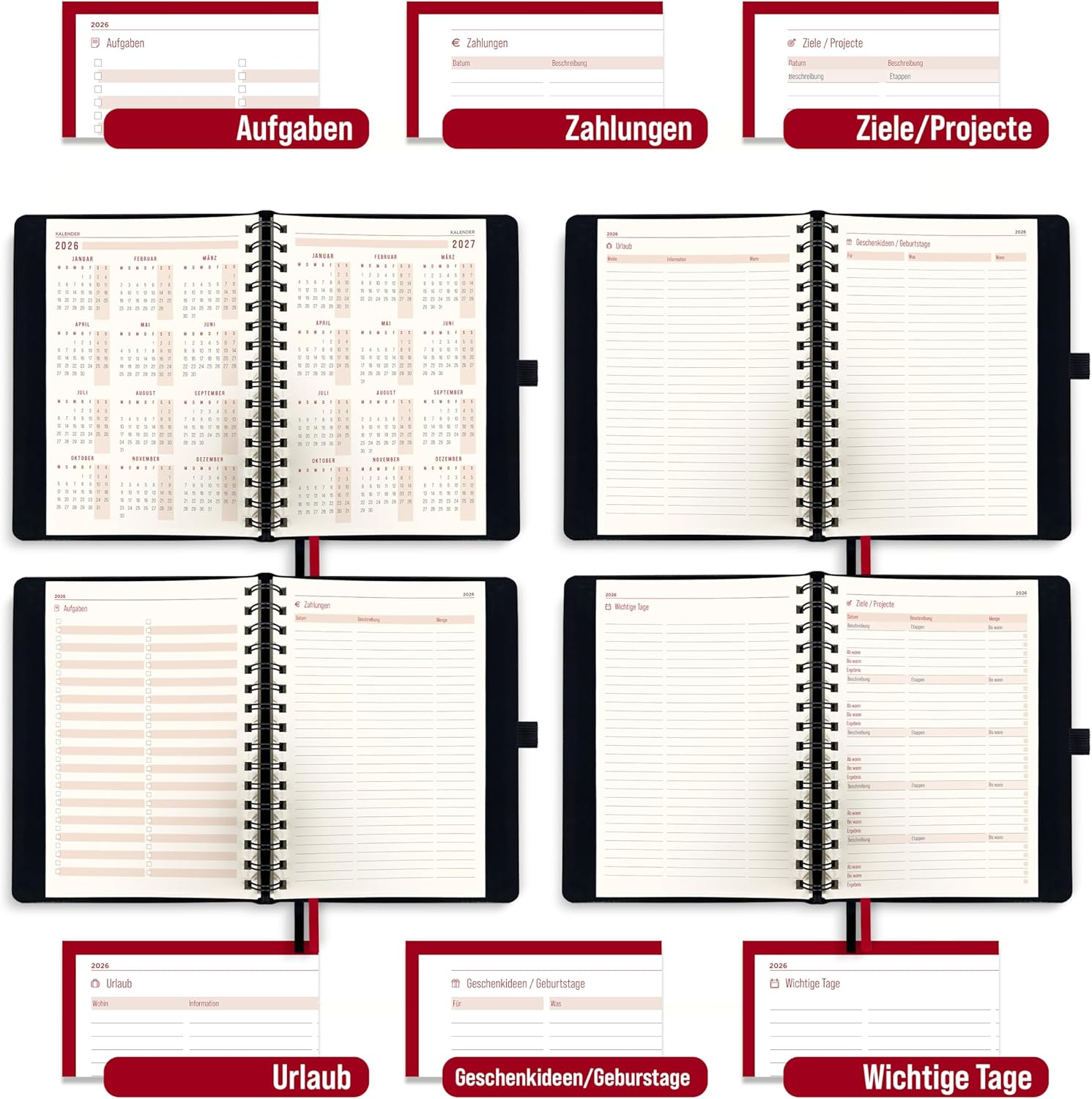 Thumbnail 6 de colortouch Terminplaner 2026/2027 – Kalender A5 im Ringbuch, 14 Monate Juli 2026 bis August 2027