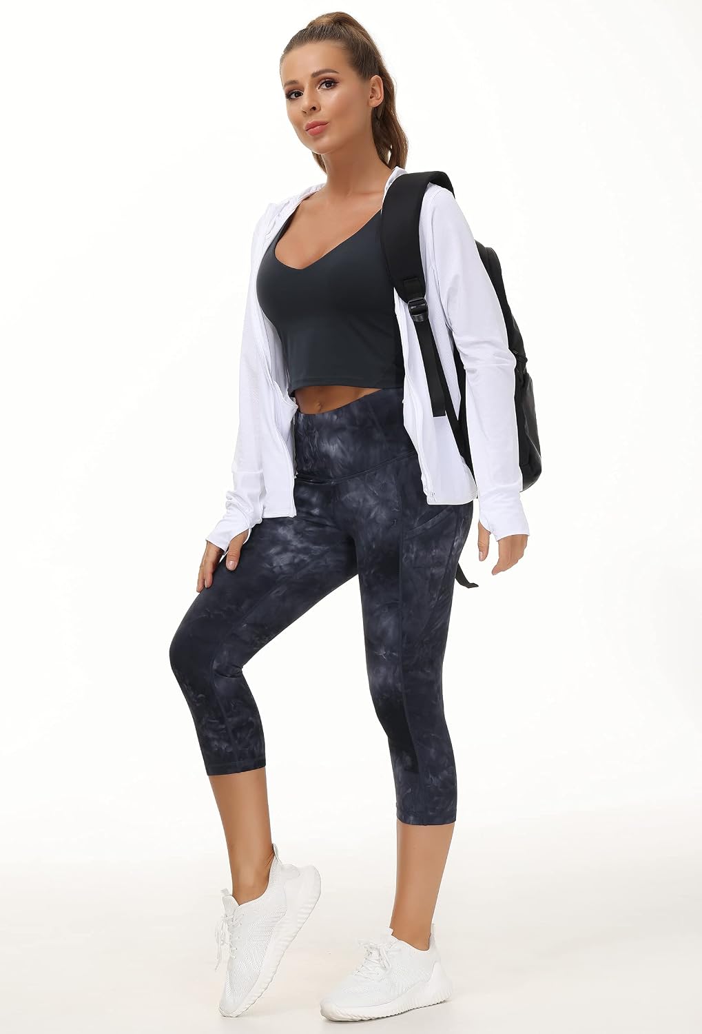 Detalle de THE GYM PEOPLE High Waist Capris Yoga Pants