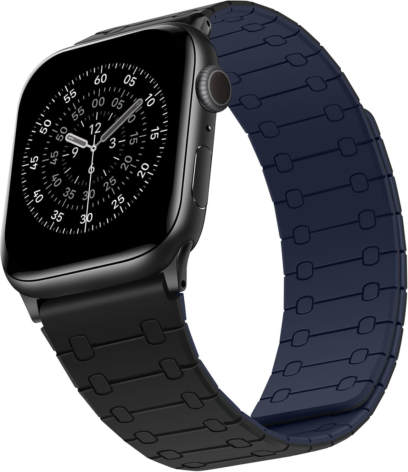 Detalle de Sixmoat Double Sided Wearable Magnetic Strap for Apple Watch 42mm (Series 10/11) – Dark Blue-Black