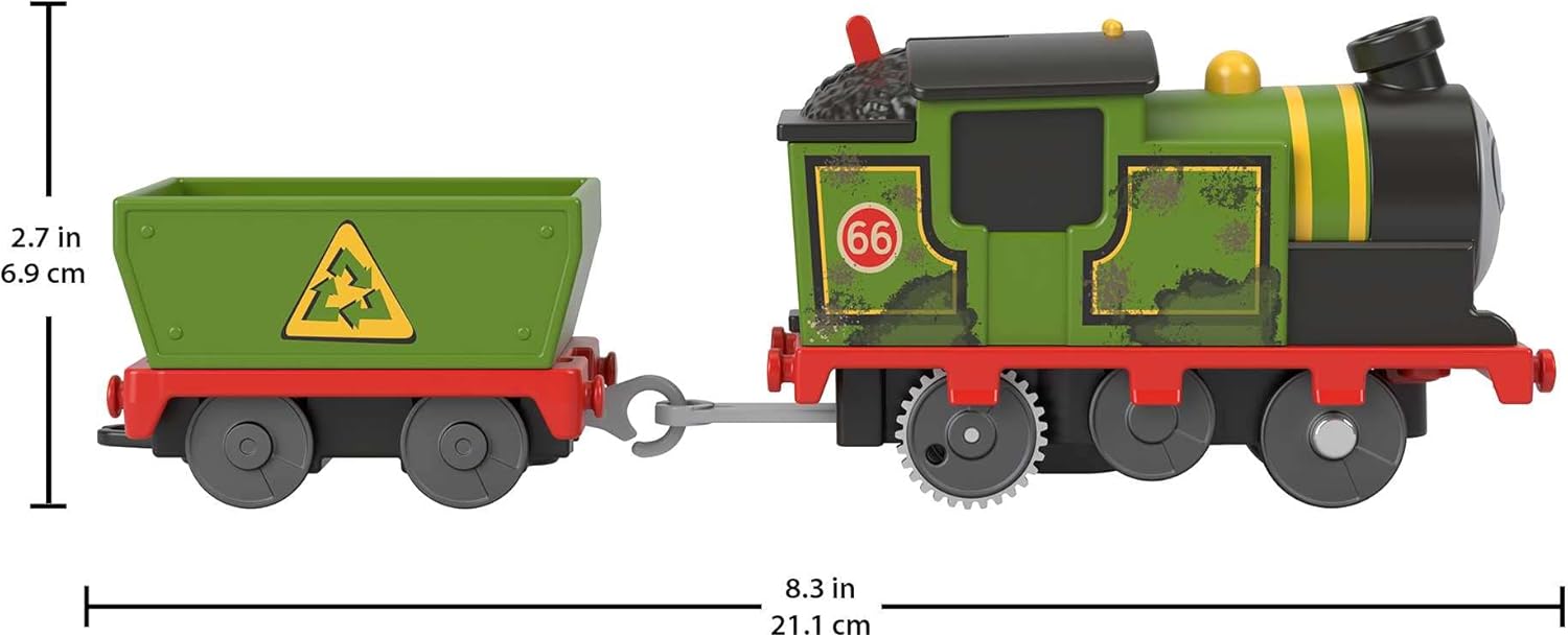 Detalle 2 de Fisher-Price Thomas et ses Amis – locomotive motorisée Whiff avec wagon de marchandises (pile) HMC23 dès 3 ans