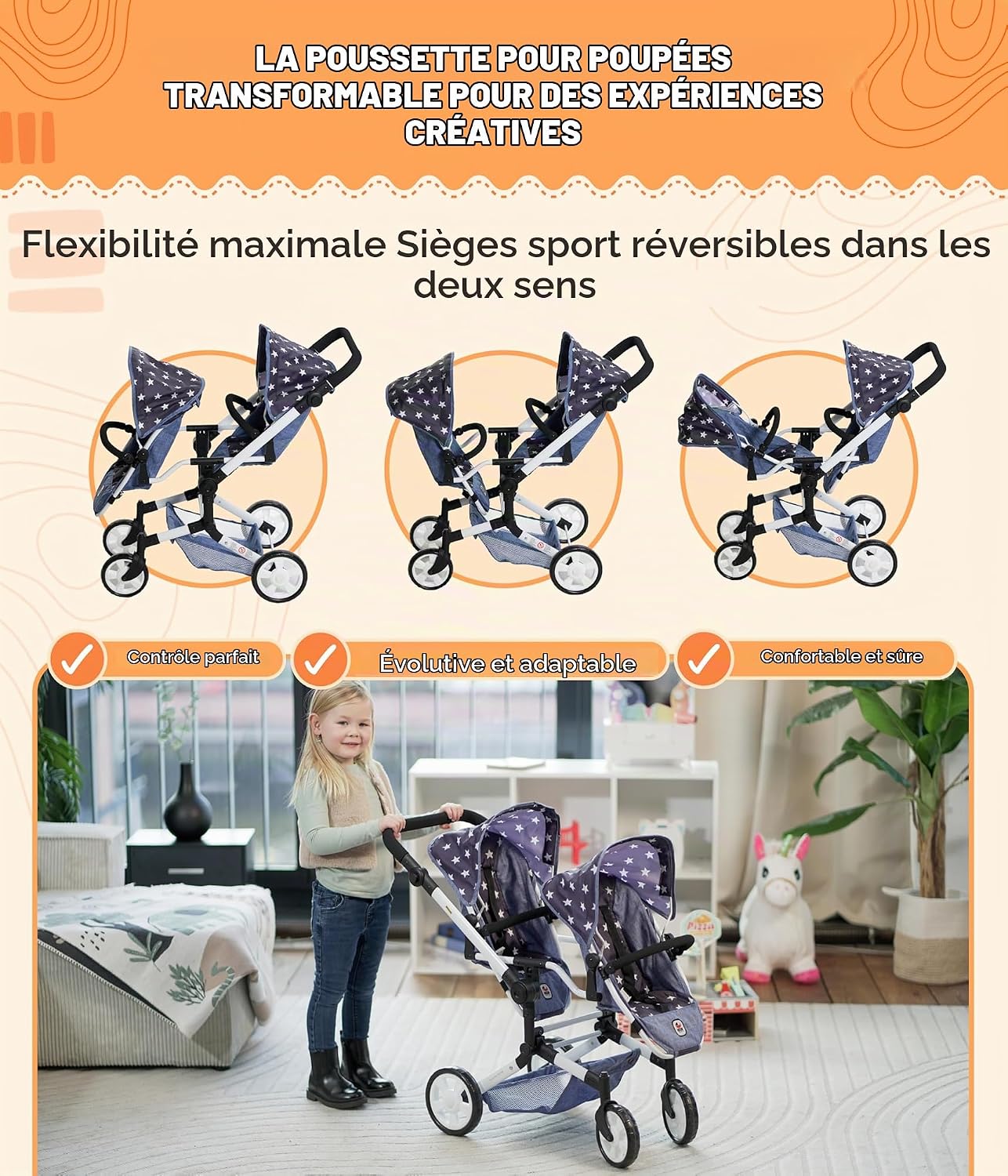 Thumbnail 5 de Bayer Chic 2000 Linus Duo 690-67 poppenwagen voor twee poppen, antraciet-mint