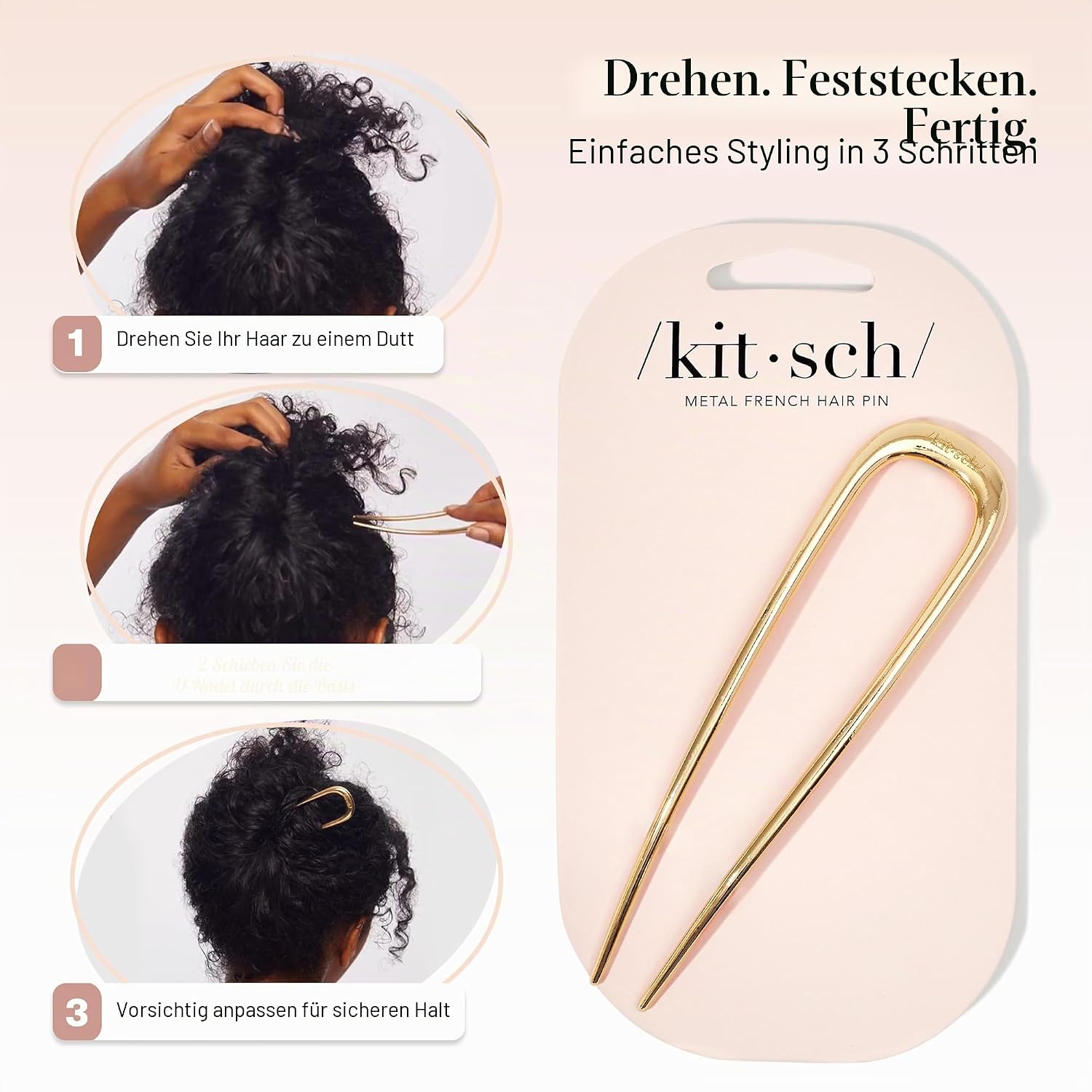 Thumbnail 6 de Kitsch Haarnadel Gold 1 Stück