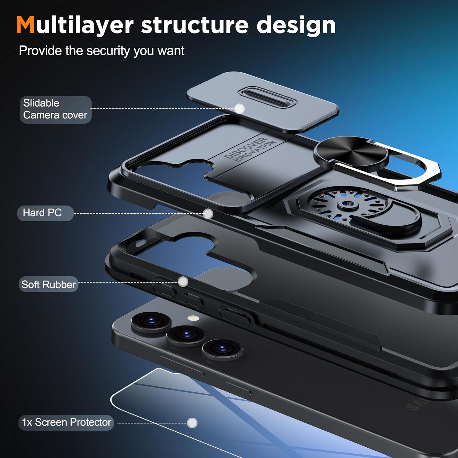 Detalle de AMILIFECASES Samsung Galaxy S25 case with 9H screen protector