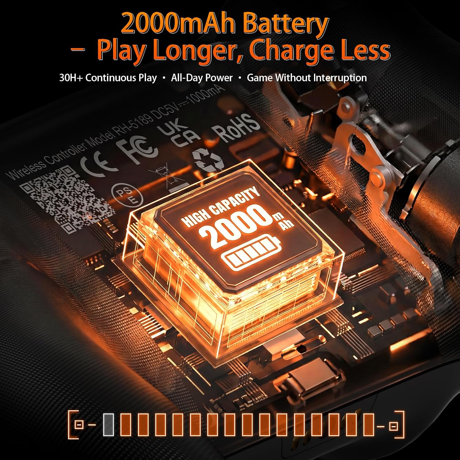 Thumbnail 5 de Nonbliep for PS5 Controller with Dynamic Response Triggers – Wireless, Quad-Motor Haptic, 2000mAh