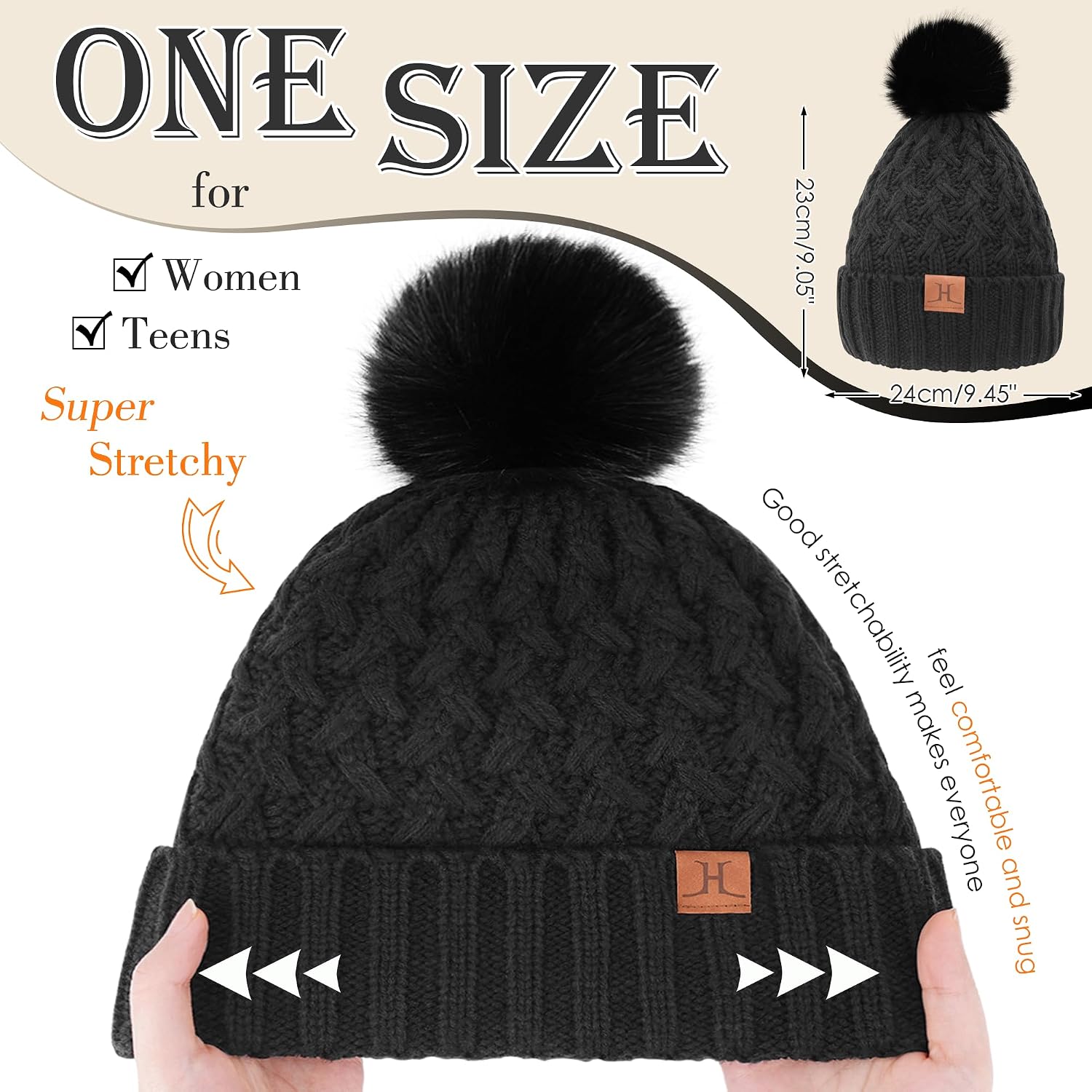Thumbnail 3 de Bequemer Laden Bonnet d'hiver Pompon 23cm đ