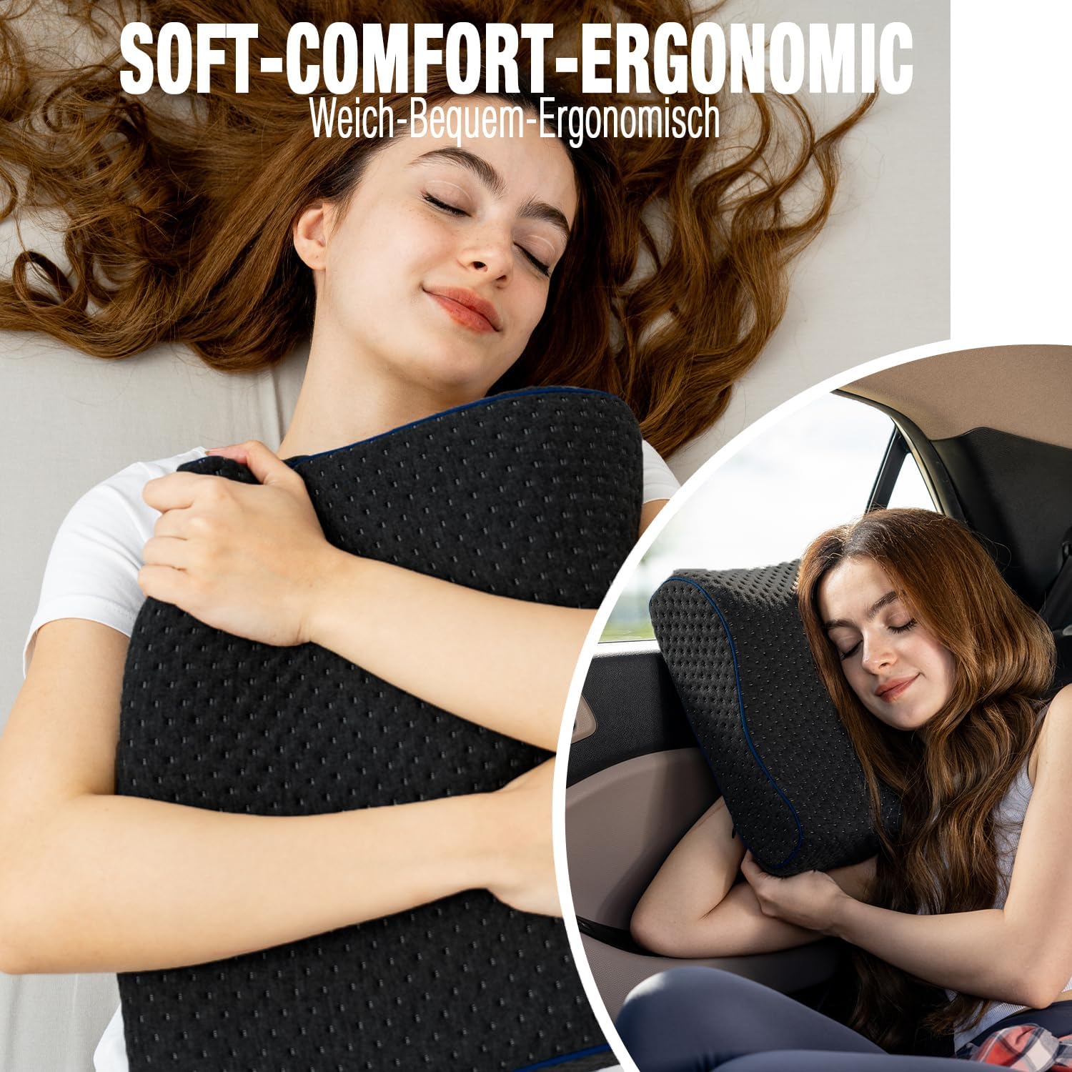 Thumbnail 6 de Marcolumb Cuscino da viaggio memory foam ergonomico per il collo con federa termoregolante e borsa impermeabile