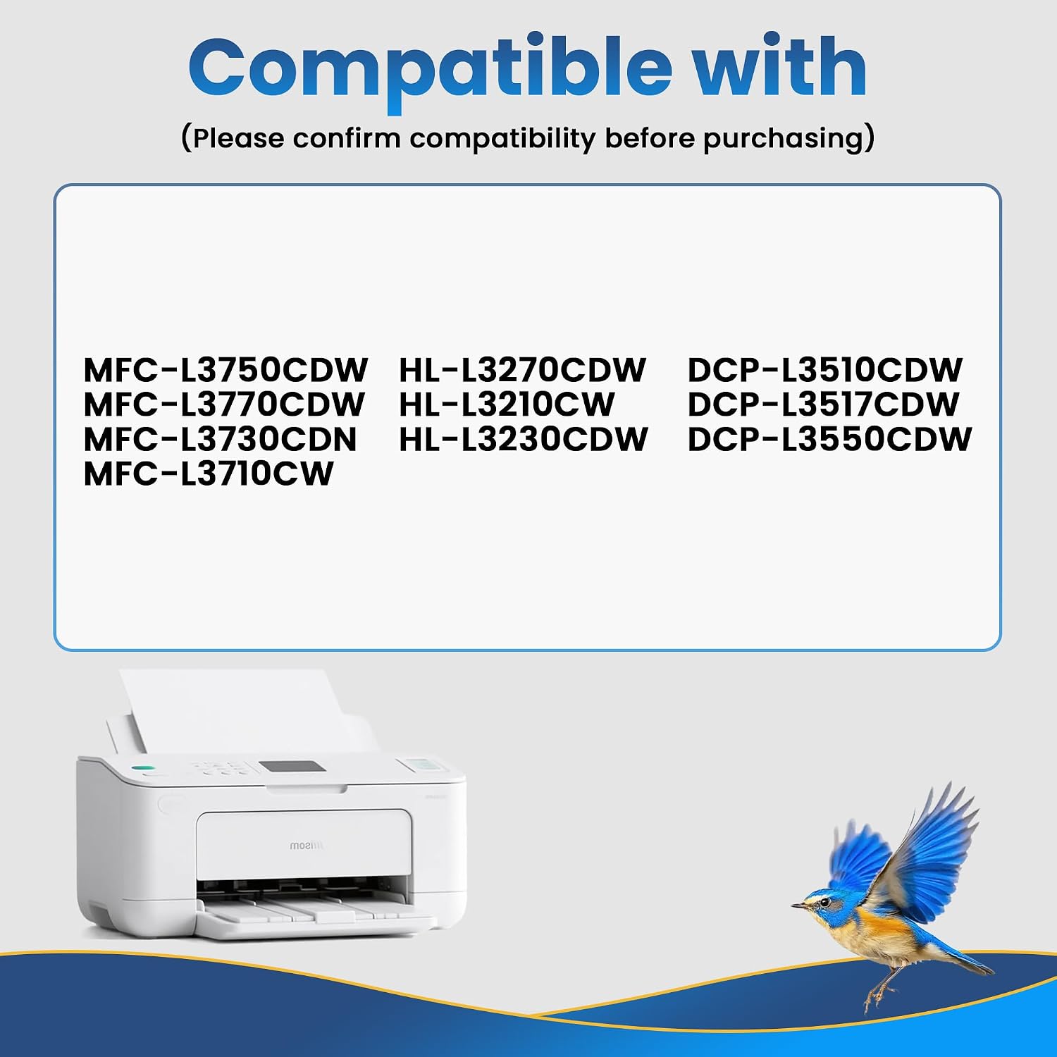 Detalle de Jhaan Value Pack Toner TN247/TN-243CMYK compatible Brother (2 cartouches noires) pour DCP-L3550CDW et MFC-L3750CDW