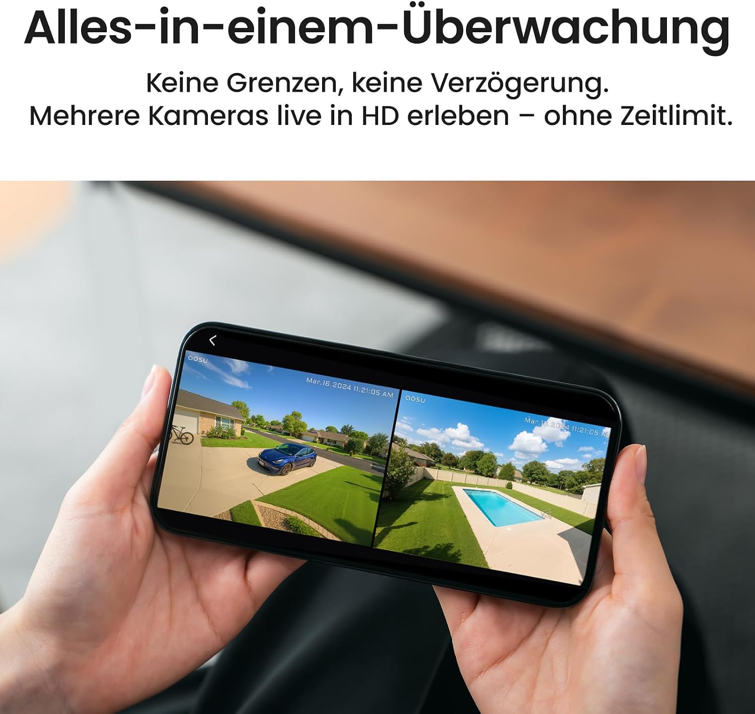 Detalle 2 de aosu T2 Ultra 4K Überwachungskamera mit 1TB